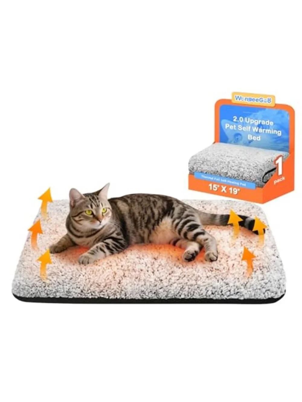Self Warming Cat Bed Heating Pad Plush Washable Non Slip Pet Mat Small Dog